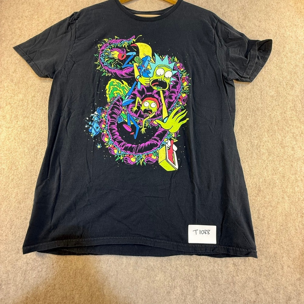 Rick and Morty LootWear Exclusive Black Graphic T-Shirt‎ Mens Large Adult Swim